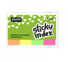 Закладки бумажные 20*50мм  50л*4цв 200л Attache Selection, Китай