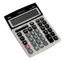 Калькулятор 16р. Deli ,серебристый, пласт/металл, настольный 216*160*41мм., Китай