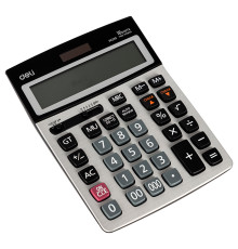 Калькулятор 16р. Deli ,серебристый, пласт/металл, настольный 216*160*41мм., Китай