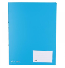 Папка на 2 кольцах Deli, 30мм, 700мкм, A4, голубая полипропилен, Китай