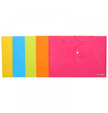 Папка-конверт А4 пласт. н/кнопке Deli RIO 180 мкм цв. оранжевый,с рисунком Китай