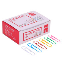Скрепки цветные 33 мм, 100 шт, никелированные, , Дели, Китай