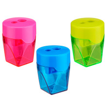 Точилка двойная пластиковая с контейнером, Deli Китай