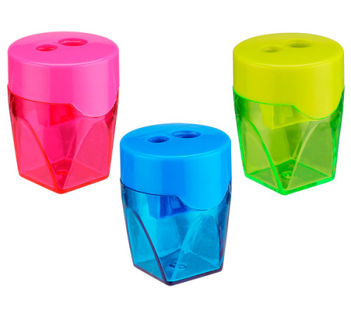 Точилка двойная пластиковая с контейнером, Deli Китай