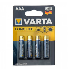 Батарейка LR03 ААА  VARTA Longlife алкалайн.1,5V  4 шт/уп, ,блистер Германия