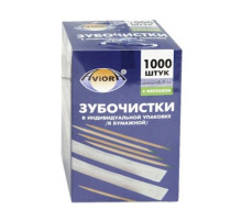 Зубочистки бамбуковые с Ментолом в индивидуальной бумажной упаковке 1000 шт/упак AVIORA. Китай