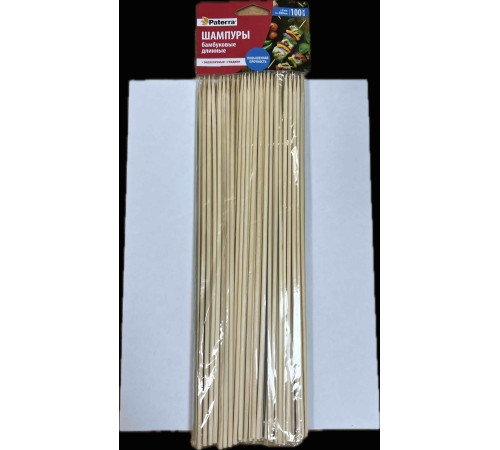 Шампуры для шашлыка 30 см бамбук 100 шт/уп., PATERRA, Россия