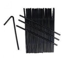 Трубочки для коктейля 240*5мм, 250 шт/упак черные с Гофрой, AVIORA, РФ