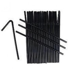 Трубочки для коктейля 240*5мм, 250 шт/упак черные с Гофрой, AVIORA, РФ