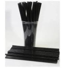 Трубочки для коктейля 240*8 мм черные , 250 шт/в упак,(ПРЯМЫЕ)  AVIORA ,РФ