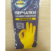 Перчатки хозяйственные резиновые (латексные) р-р S с хлопковым напылением AVIORA, Китай