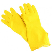 Перчатки хозяйственные резиновые (латексные) 5 звезд  р-р M с хлопковым напылением AVIORA, Китай