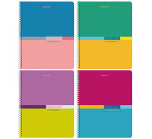 Тетрадь А5, 48л  на гребне, клетка,  BRAUBERG Color,  глянцевая, ассорти, РФ