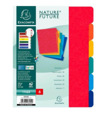 Разделитель на  6 делений А5,  цветной картон, Ex., 406E. ЕС