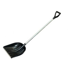 Лопата снеговая пластм 410х460мм Mawipro, алюмин.черенок, V-ручка, с ал. планкой, ф-32мм, РФ