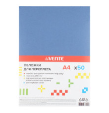 Обложка (перф.) картон под кожу синяя 250г/м2,100шт, deVENTE. Delta, blue, Китай
