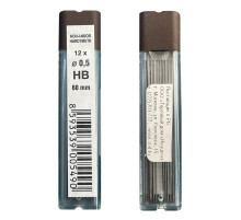 Грифели 0,5 мм для авт.карандашей "Koh-I-Noor" НB (стержни) 12шт/уп. Чехия