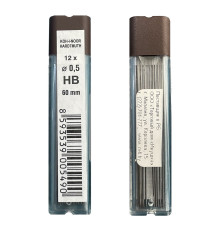 Грифели 0,5 мм для авт.карандашей "Koh-I-Noor" НB (стержни) 12шт/уп. Чехия