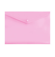 Папка-конверт А4 на кнопке Class180 мкм цв. пастельный  розовый, Китай