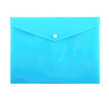 Папка-конверт А4 на кнопке Class180 мкм цв. пастельный  голубой, Китай