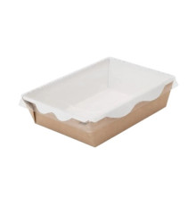 Салатник 800 мл, бумажный с прозрачной крышкой, лам.карт, 186/207х106/127х55 мм,50 шт/упак. РФ