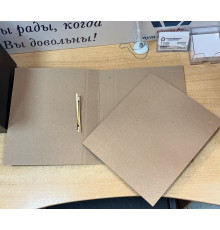 Скоросшиватель серый картонный с металлическим замком, кор. 7 см, РБ