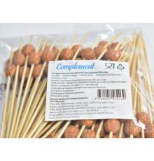 Пики деревянная для канапе  Бусина Эко, 12см Complement  100 шт/упак, Китай