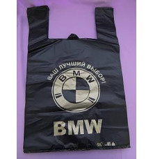 Пакет 400+200*650, 0,035, ПЭНД, , черный, рисунок "BMW", 100шт/упак,  РБ