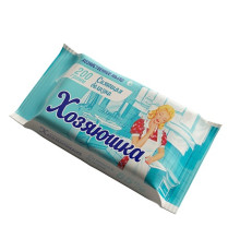 Мыло белое хозяйственное 65%  200г. "Хозяюшка" (ГЖК) сияющая белизна, флоу-пак РБ