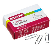 Скрепки 28мм 100шт/упак. никелированные Attache, Китай