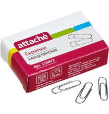 Скрепки 28мм 100шт/упак. никелированные Attache, Китай