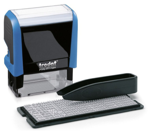 Штамп самонаборный на 3 строки Trodat 4911/DB, размер текст. области 38*14 мм, корп. синий, Австрия