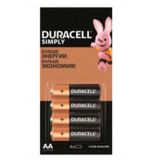 Батарейка LR6 АА DURACELL Basic 1500 (Эл.питания)4шт/1уп, Китай