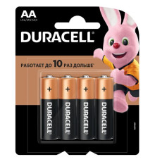 Батарейка LR6 АА DURACELL LR6/MN1500 (Эл.питания)4шт/1уп, Бельгия