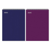 Блокнот  А4, 40л, клетка,(198*297)  Attache,  на спирали, обложка мелованный картон.цвет ассорти, РФ