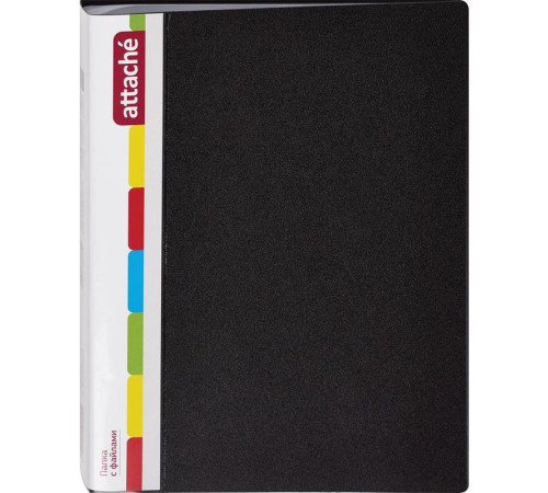 Папка 20 файлов  Attache, A4, 700мкм, черная  Attache. Россия
