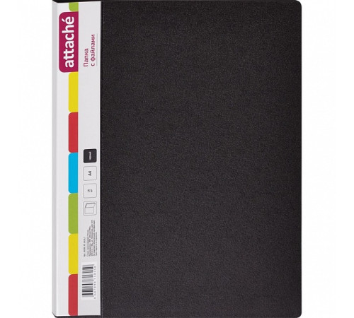 Папка 60 файлов  Attache, A4, 700мкм, черный, Attache. Россия