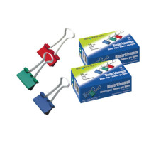 Зажим для бумаг 19мм Сильверхоф, цветной, РФ