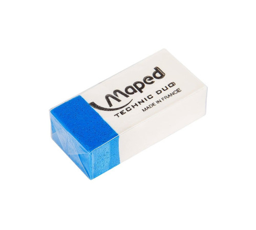 Ластик Maped "Technic Duo"комбинированный, белый/голубой, целлоф.,Франция