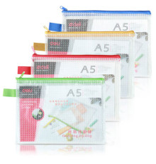 Папка А5 на молнии Deli, 280 мкм, прозрачная(мягкая, прозрачная ),  Китай