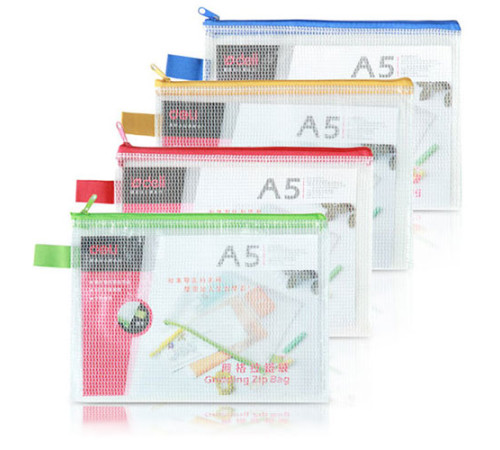 Папка А5 на молнии Deli, 280 мкм, прозрачная(мягкая, прозрачная ),  Китай