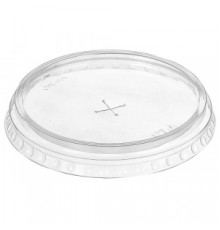 Крышка Шейк плоская с отверстием  95мм. ПЭТ, прозрач ,50шт /упак, РФ