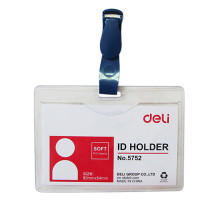 Бейдж с клипом пластик 5752  Дели 90*54мм . Китай