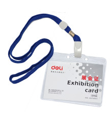 Бейдж 105*70 с синей тесьмой, пласт. кракодил Дели, Китай