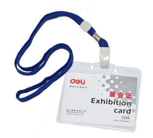 Бейдж 105*70 с синей тесьмой, пласт. кракодил Дели, Китай