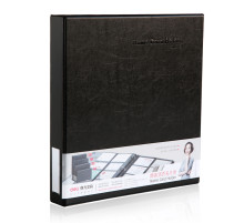 Визитница 245*250мм, 480 отделений  на кольцах Deli корпус черный, ПВХ,. Китай