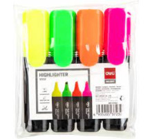 Набор маркеров-текстовых 4 цвета 1-5 мм Deli H-POINT (роз, оранж, желт, зел) ,Тайланд