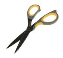 Ножницы 17,5 см Deli ручки пластик с прорезиненной вставкой(жёлто-серый),Китай