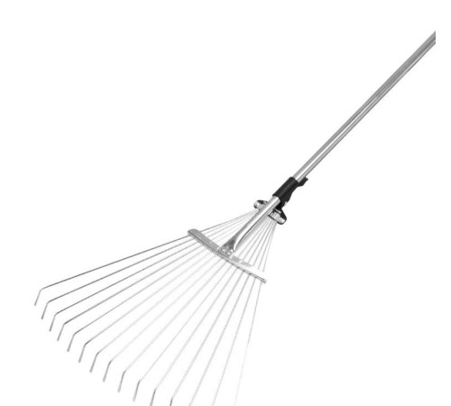 Грабли веерные стальные 15-зубые, раздвижные, стальной черенок, Palisad, РФ