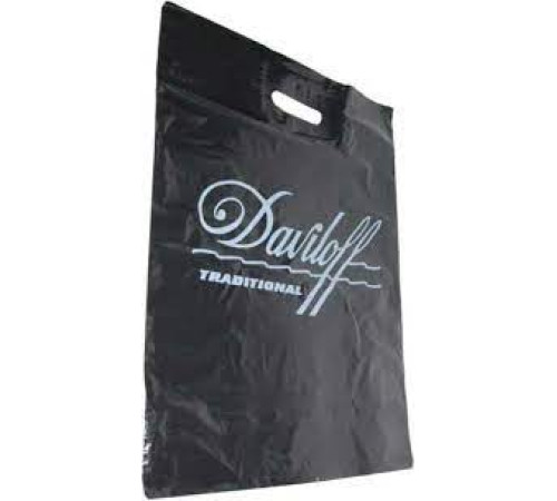 Пакет 460*(500+30)0,060, с пробивной ручкой,рис. "Давыдофф", черн. РБ